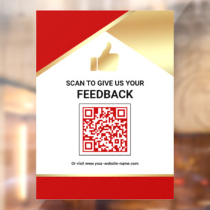 Rode Goud QR-code Klantfeedback Beoordeling Raamsticker