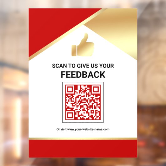Rode Goud QR-code Klantfeedback Beoordeling Raamsticker (Vel 2)