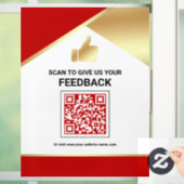 Rode Goud QR-code Klantfeedback Beoordeling Raamsticker (Huis)
