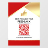 Rode Goud QR-code Klantfeedback Beoordeling Raamsticker (Vel)
