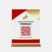 Rode Goud QR-code Klantfeedback Review Acryl Bord (Voorkant)