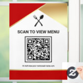 Rode Goud Restaurant Digitaal QR Code Menu Raamsticker (Huis)