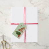 Rode Goud Retriever Festieve Hond Kerstboom Cadeaulabel (Met Touw)