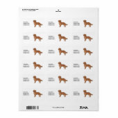 Rode Goud Retriever Schattige Hond Met Aangepaste Etiket (Full Sheet)