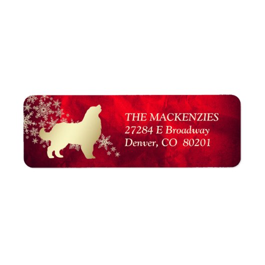 Rode Goud Winter Berner Sennenhond Etiket (Voorkant)