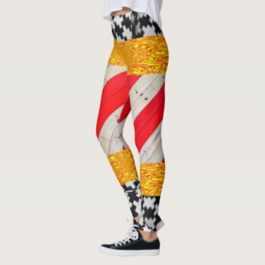 Rode Goud Witte Leggingen Leggings (Links)