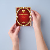 Rode Goud Zwaan Bruidspaar Decoratie 💍 Flyer (Hand)