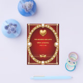 Rode Goud Zwaan Bruidspaar Decoratie 💍 Flyer (Enkel)