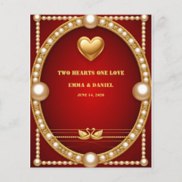 Rode Goud Zwaan Bruidspaar Decoratie 💍 Flyer