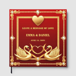 Rode Goud Zwaan Bruidspaar Decoratie 💍 Gastenboek