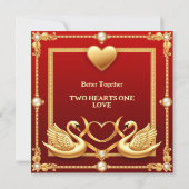 Rode Goud Zwaan Bruiloft Couple Decoratie 💍 (Achterkant)