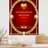 Rode Goud Zwaan Bruiloft Couple Decoratie 💍 (Keuken)