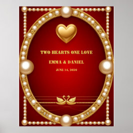 Rode Goud Zwaan Bruiloft Couple Decoratie 💍