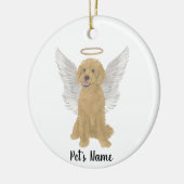 Rode Gouden Abrikozen Doodle Sympathie Herdenkings Keramisch Ornament (Links)