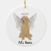 Rode Gouden Abrikozen Doodle Sympathie Herdenkings Keramisch Ornament (Achterkant)