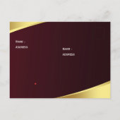 Rode Gouden Afstudeerdata Postkaart Aankondigingskaart (Achterkant)