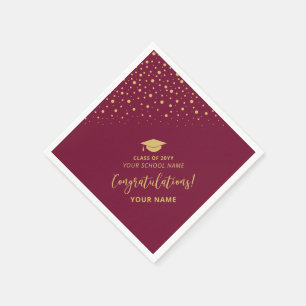 Rode Gouden Afstudeerfeest van de School Servet