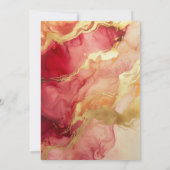 Rode gouden alcohol inkt boog 70e verjaardag voor  kaart (Achterkant)