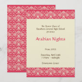 Rode gouden arabische junior senior prom formele d kaart (Voorkant / Achterkant)