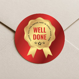 Rode & Gouden Badge Zakelijke Studenten Evenement Ronde Sticker