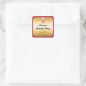 Rode & Gouden Bioscoop Popcorn Feest Sticker (Tas)