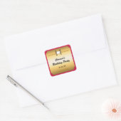 Rode & Gouden Bioscoop Verjaardagsfeestje Sticker (Envelop)