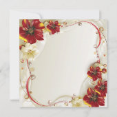 Rode Gouden Bloemen Charra Quinceanera Kaart (Achterkant)