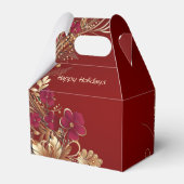 Rode Gouden Bloemen Vakantie Cadeaubox Bedankdoosjes (Achterkant)