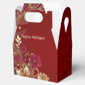 Rode Gouden Bloemen Vakantie Cadeaubox Bedankdoosjes (Geopend)