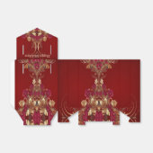 Rode Gouden Bloemen Vakantie Cadeaubox Bedankdoosjes (Uitgevouwen)