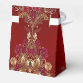 Rode Gouden Bloemen Vakantie Cadeaubox Bedankdoosjes (Achterkant)