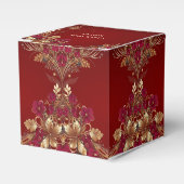 Rode Gouden Bloemen Vakantie Cadeaubox Bedankdoosjes (Voorkant Zijde)