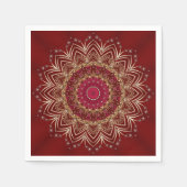 Rode Gouden Bloemen Vakantie Servet (Voorkant)