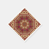 Rode Gouden Bloemen Vakantie Servet (Hoek)