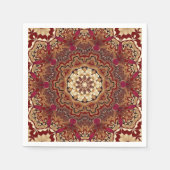 Rode Gouden Bloemen Vakantie Servet (Voorkant)