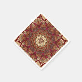 Rode Gouden Bloemen Vakantie Servet (Hoek)