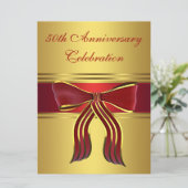 Rode Gouden Boog Gouden 50ste Huwelijksverjaardag Kaart (Staand voorkant)