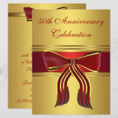 Rode Gouden Boog Gouden 50ste Huwelijksverjaardag Kaart (Voorkant / Achterkant)