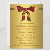 Rode Gouden Boog Gouden 50ste Huwelijksverjaardag Kaart (Achterkant)