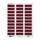 Rode Gouden Boog Kerst Retouradres Etiket (Full Sheet)