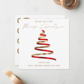 Rode Gouden Boom 2026 Kalender Vrolijk Kerstfeest Notitiekaartje (Voorkant / Achterkant in situ)