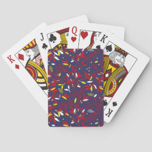 Rode Gouden Botanische Herfstbladeren Pokerkaarten