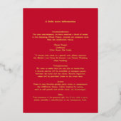 Rode Gouden Bruiloft Details Kaart (Voorkant)