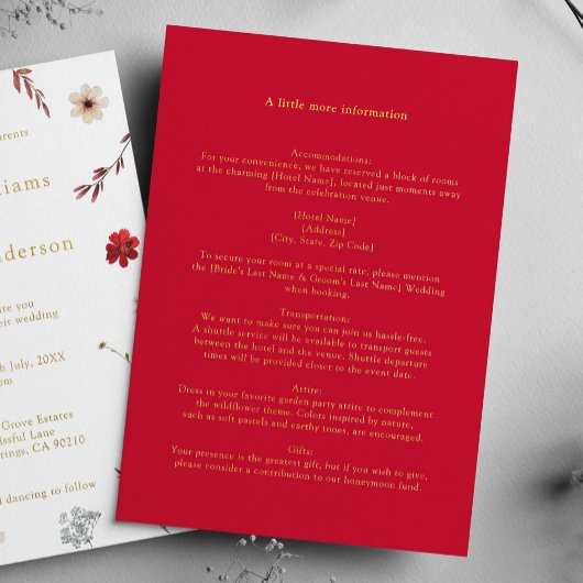 Rode Gouden Bruiloft Details Kaart