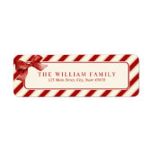 Rode Gouden Candy Cane Streep Etiket (Voorkant)