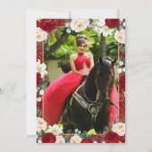 Rode & Gouden Charra met Foto Mexicaanse Quinceañe Kaart (Achterkant)