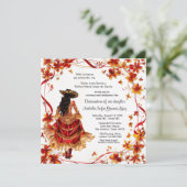 Rode Gouden Charra Quinceanera Kaart (Staand voorkant)