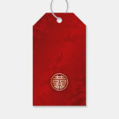 Rode Gouden Chinese Bruiloft Welkom Cadeaulabel (Achterkant)