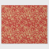Rode Gouden Confetti Bruiloftsfeest Cadeaupapier (Vlak)