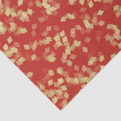 Rode Gouden Confetti Bruiloftsfeest Tissuepapier (Detail)